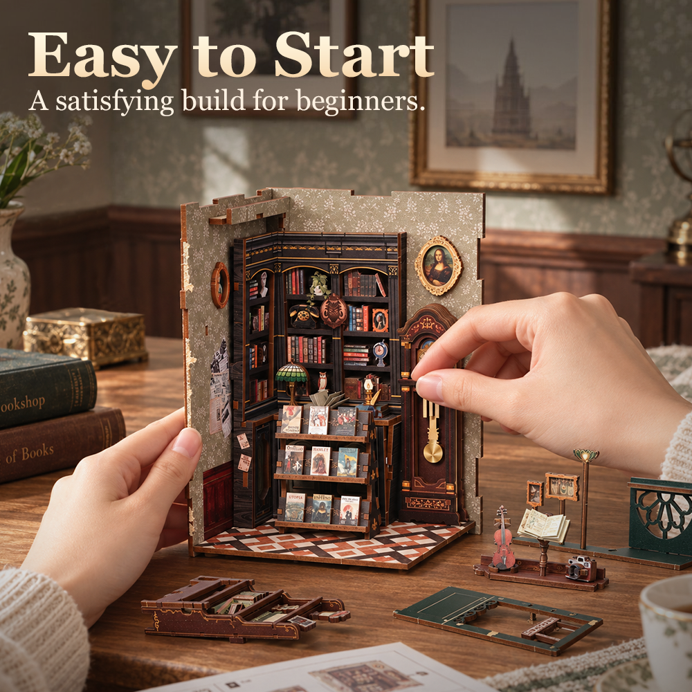 CUTEBEE DIY Book Nook Kit | Owl Bookstore