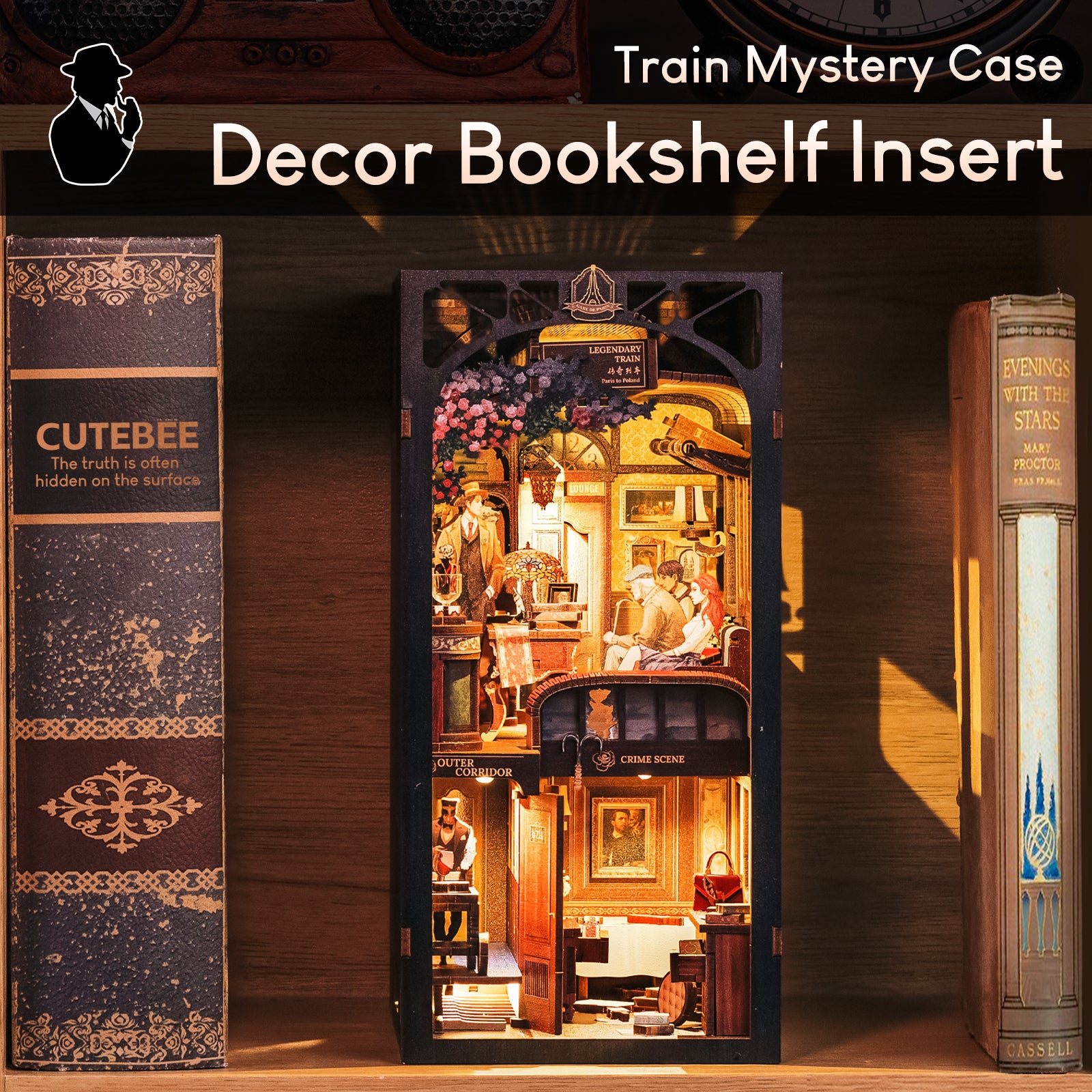 CUTEBEE DIY Book Nook Kit (Train Mystery)