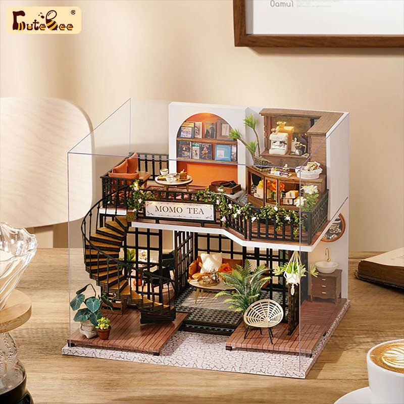 CUTEBEE 1: 24 DIY Dollhouse Kit (Forest Teashop )