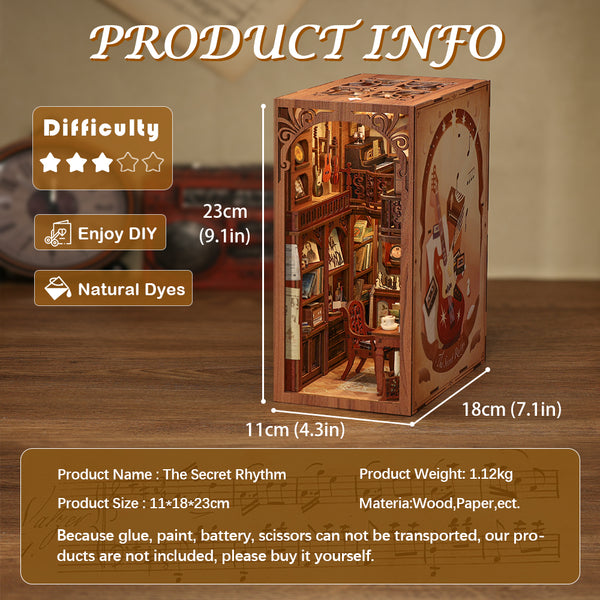CUTEBEE Book Nook Kit - Maison de poupée en bois avec LED, puzzle 3D, serre- livres, décoration bibliothèque, cadeaux pour adultes & amateurs de bricolage (The Scholar's Bookstore CUTEBEE Book Nook Kit - Maison de poupée en bois avec LED, puzzle 3D, serre- livres, décoration bibliothèque, cadeaux pour adultes & amateurs de bricolage (The Scholar's Bookstore