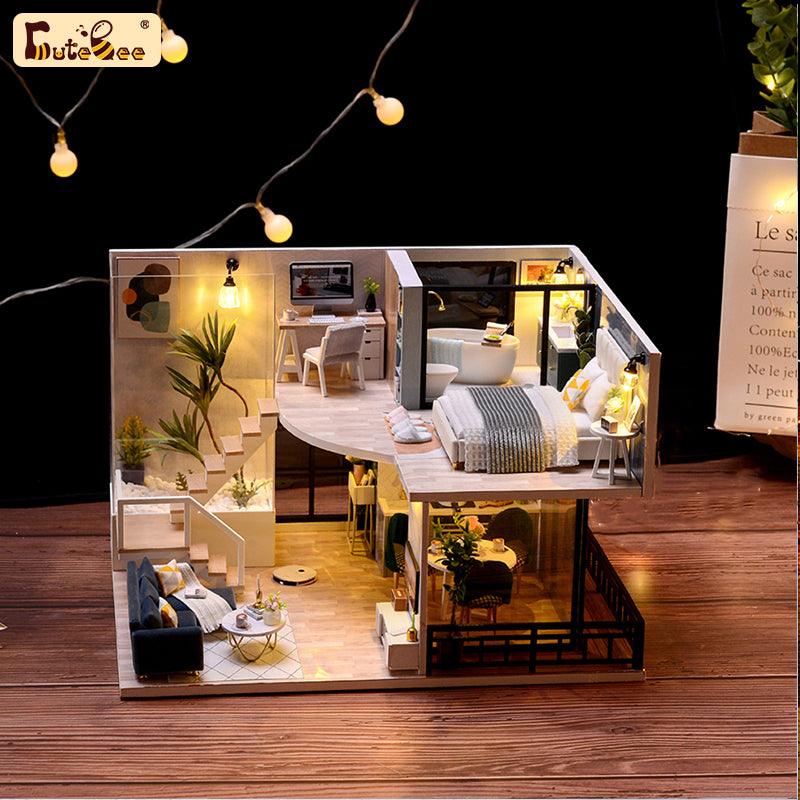 CUTEBEE 1: 24 DIY Dollhouse Kit (Cozy Time)