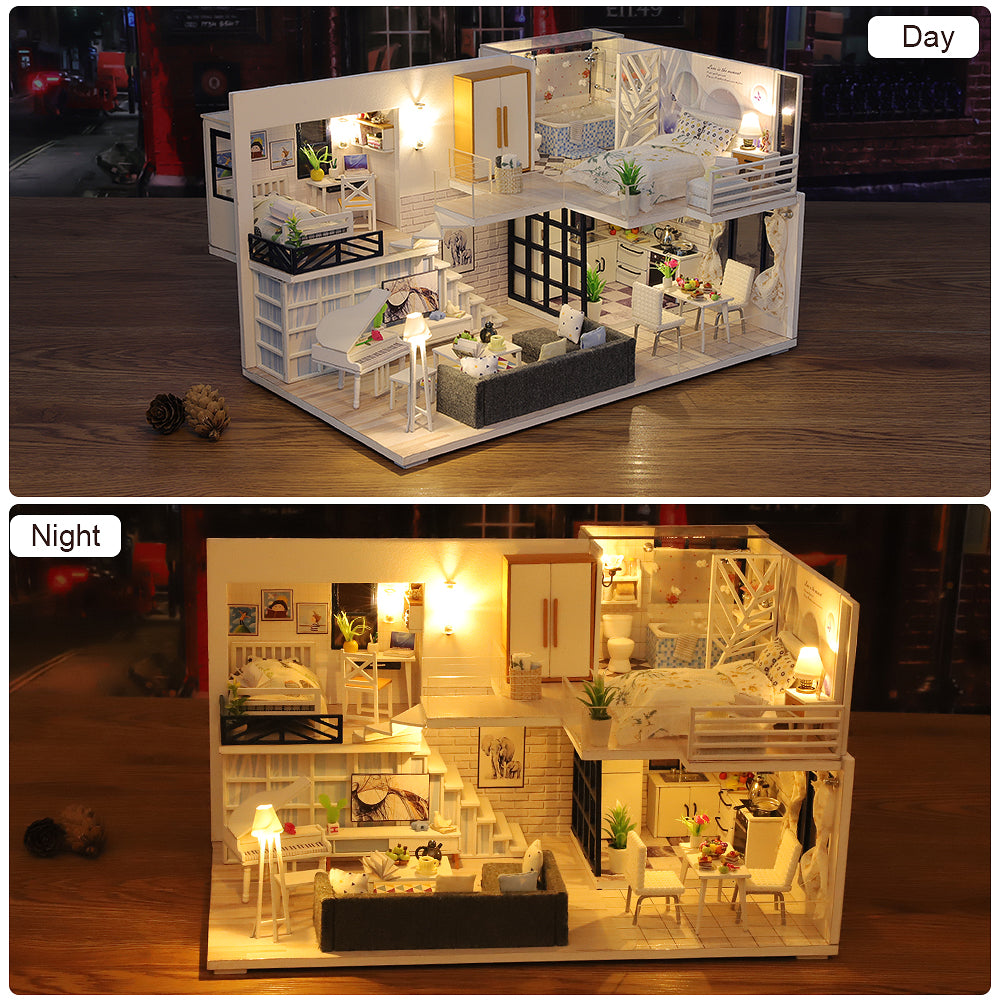 CUTEBEE 1: 24 DIY Dollhouse Kit (Happy Time)