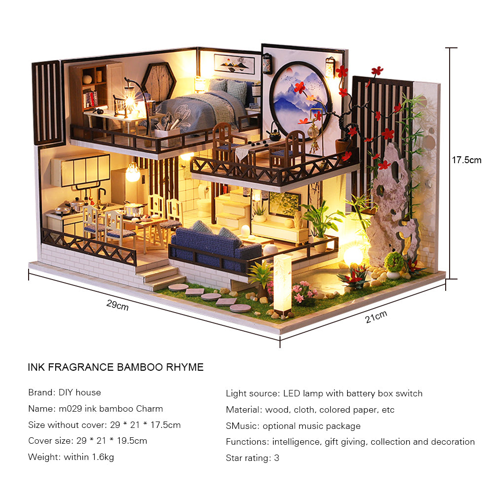 CUTEBEE 1:24 DIY Dollhouse Kit (Bamboo Charm)