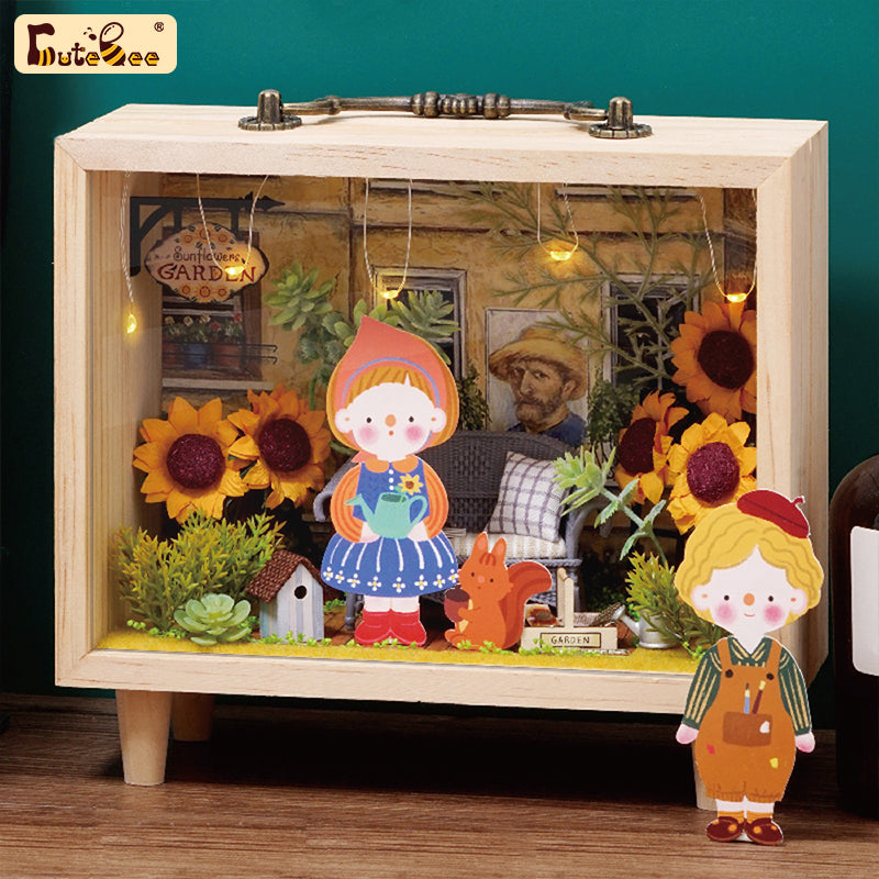 CUTEBEE 1: 24 DIY Dollhouse Kit (Small wooden box)