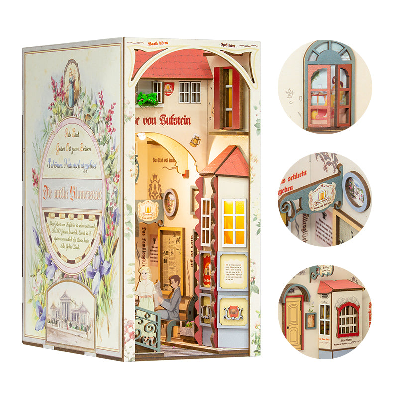 CUTEBEE DIY Book Nook Kit (The Ancient City of Flowers)