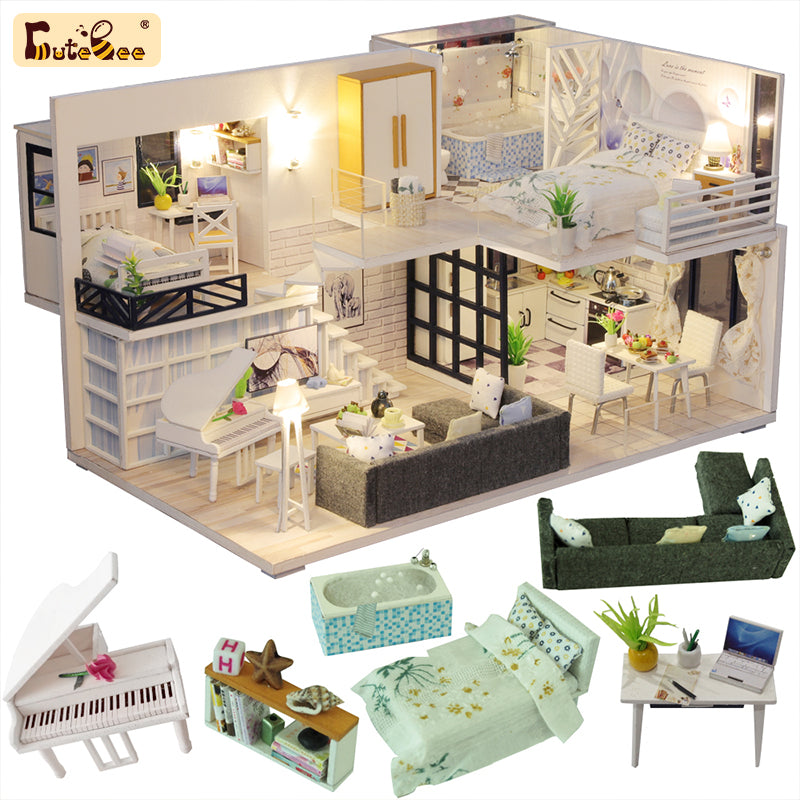 CUTEBEE 1: 24 DIY Dollhouse Kit (Happy Time)