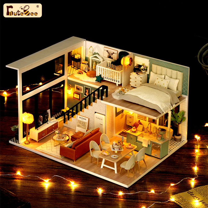 CUTEBEE 1: 24 DIY Dollhouse Kit (Comfortable Life)
