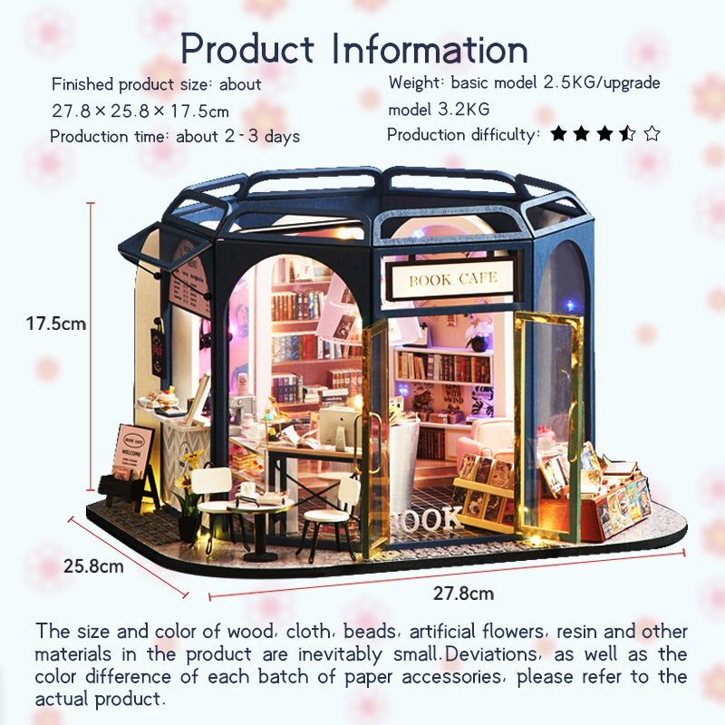 CUTEBEE 1:24 Dollhouse Kit (Book Cafe)