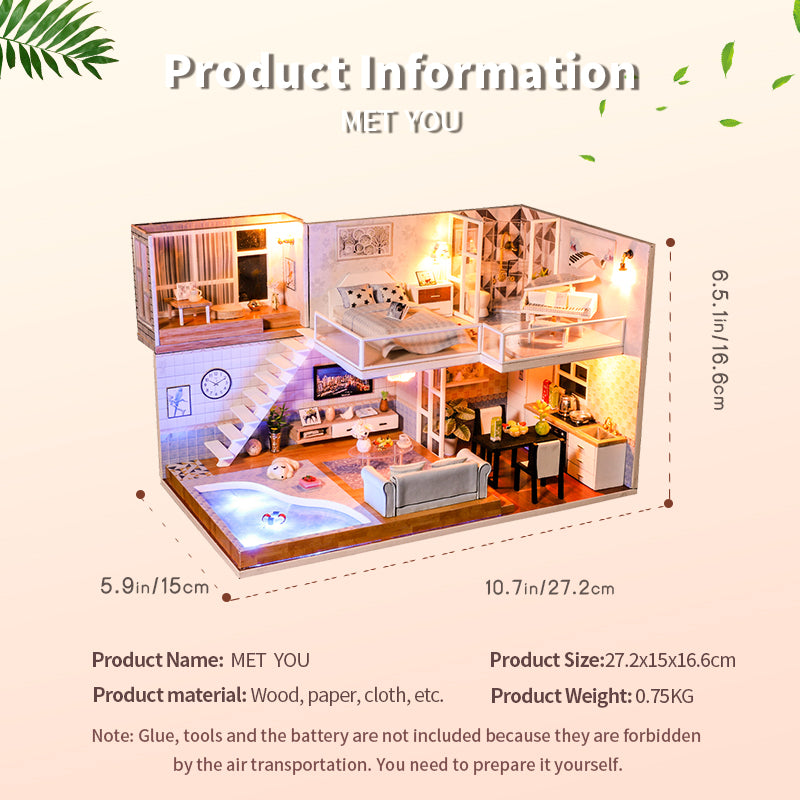 CUTEBEE 1: 24 DIY Dollhouse Kit (Met you)