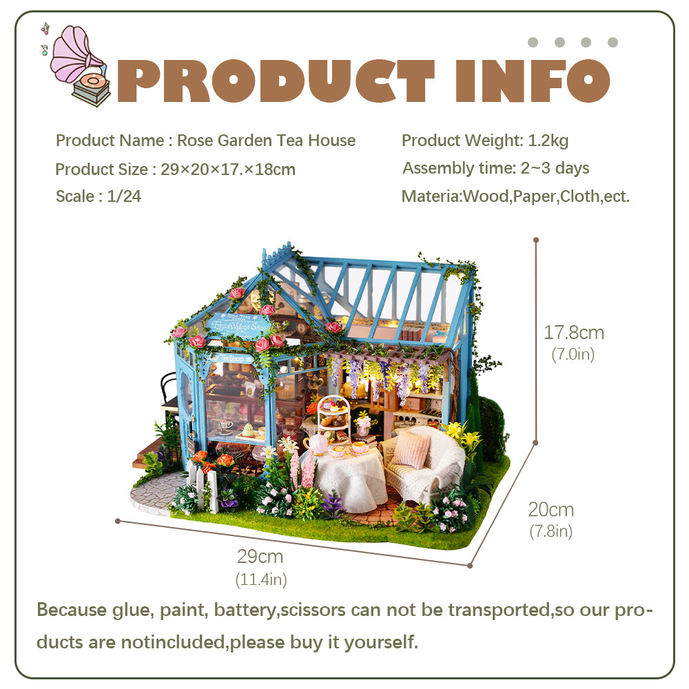 Miniature Rose Garden Tea House Making Kit in 1:12 Scale