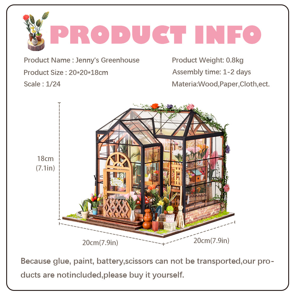 CUTEBEE  1: 24 DIY Dollhouse Kit (Jenny's Greenhouse)