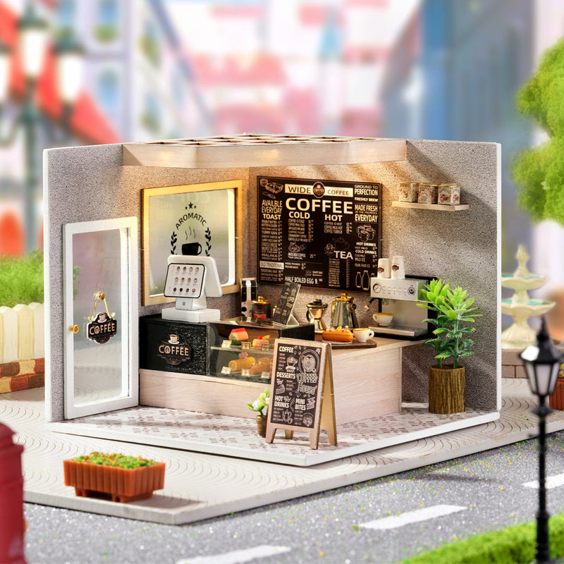 CUTEBEE 1: 24 DIY Dollhouse Kit (Leisurely coffee shop)