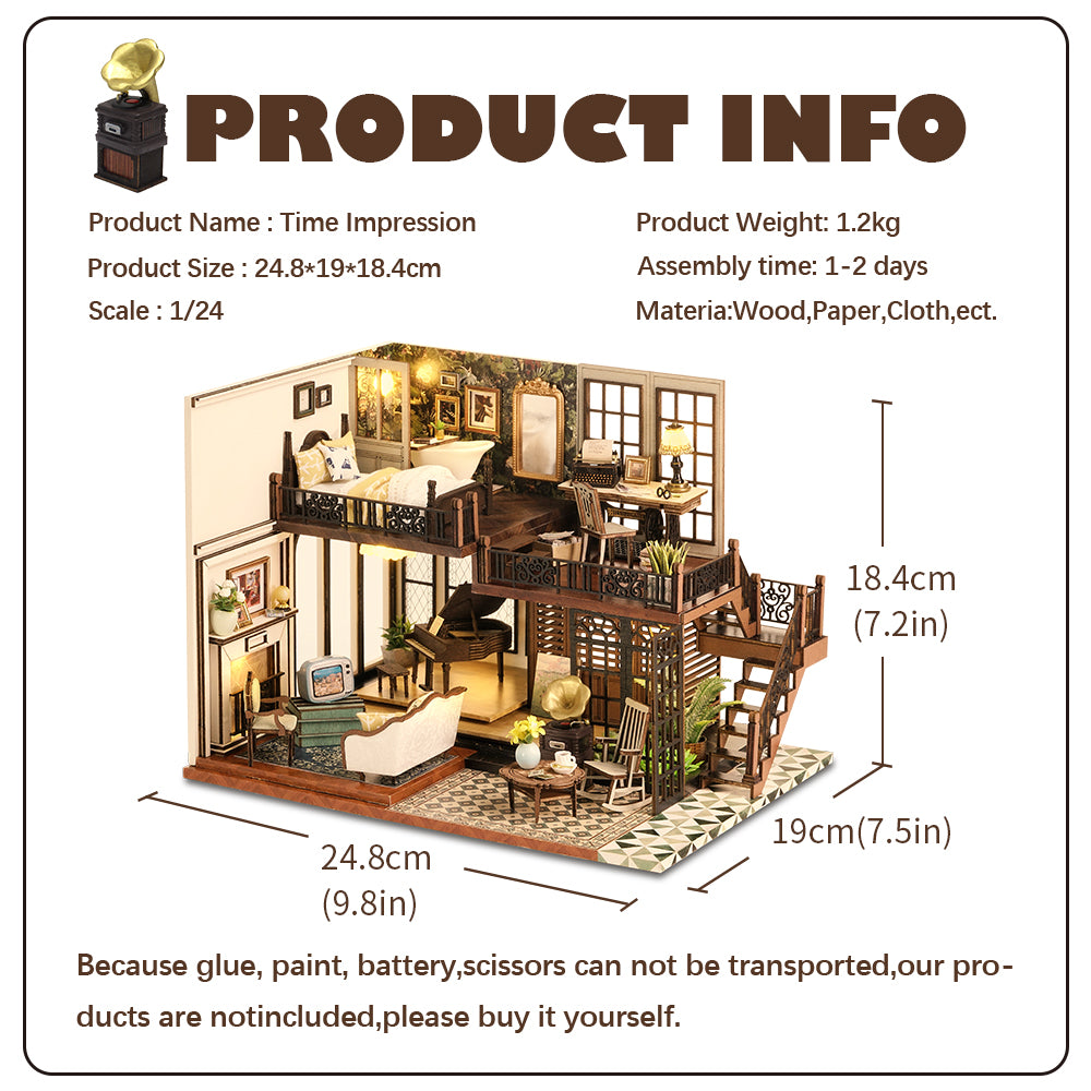 CUTEBEE  1: 24 DIY Dollhouse Kit (Time Impression)