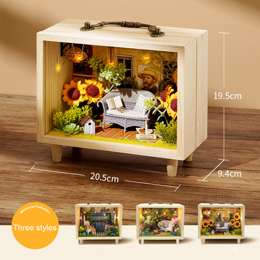 CUTEBEE 1: 24 DIY Dollhouse Kit (Small wooden box)